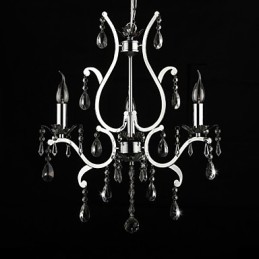 Lustre de Cristal com 3 Luzes em Metal