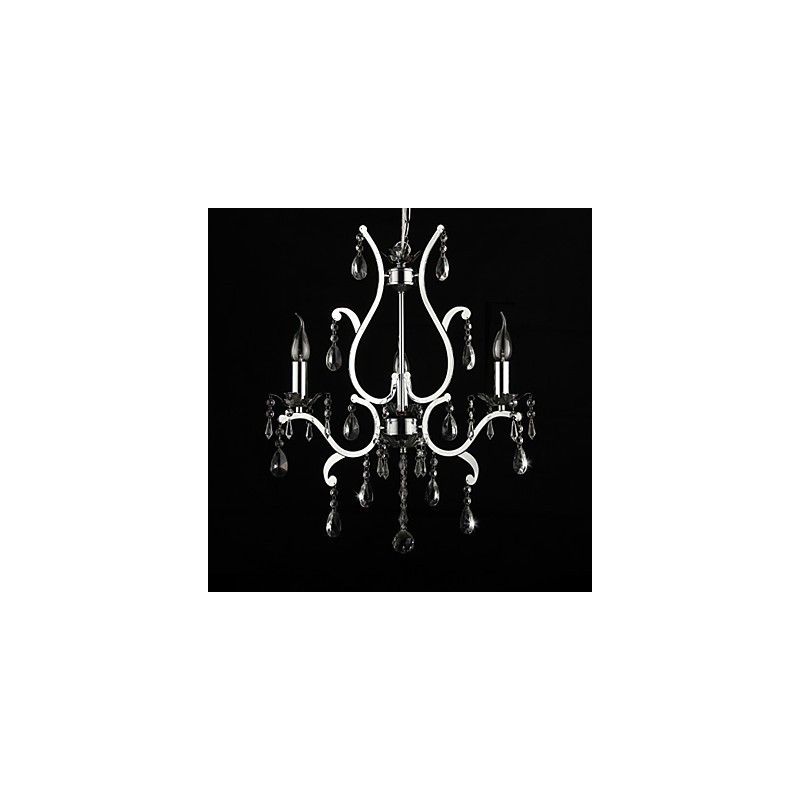 Lustre de Cristal com 3 Luzes em Metal