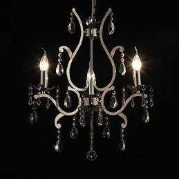 Lustre de Cristal com 3 Luzes em Metal