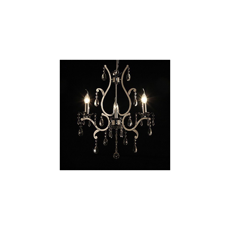 Lustre de Cristal com 3 Luzes em Metal