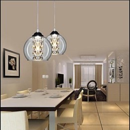Luminária pendente de bola de vidro três