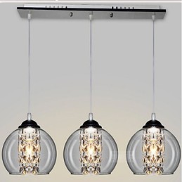 Luminária pendente de bola de vidro três