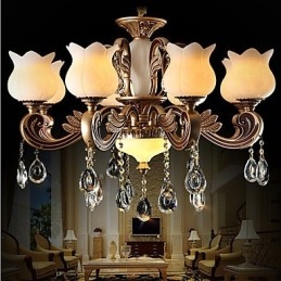 Luminária pendente de cristal europeia e luminária luxuosa