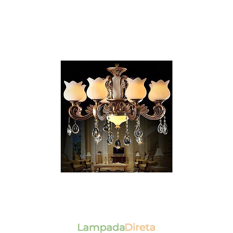 Luminária pendente de cristal europeia e luminária luxuosa