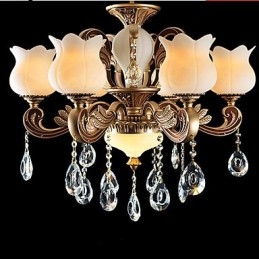 Luminária pendente de cristal europeia e luminária luxuosa