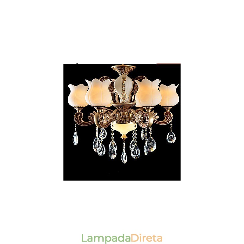Luminária pendente de cristal europeia e luminária luxuosa