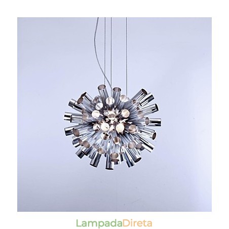 Luminária pendente moderna contemporânea em metal escovado Luminária pendente moderna contemporânea em metal escovado