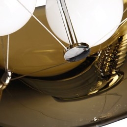 Pingente moderno e pitoresco de 3 luzes em estilo italiano com abajur transparente preto