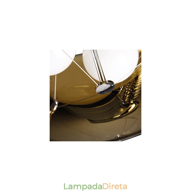 Pingente moderno e pitoresco de 3 luzes em estilo italiano com abajur transparente preto