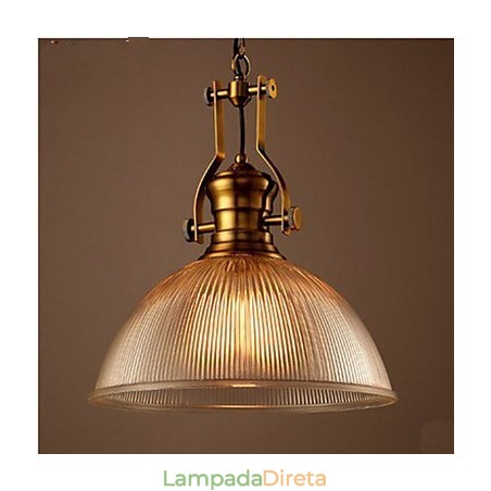 Lustre americano retrô europeu de cabeça única em vidro transparente Lustre americano retrô europeu de cabeça única em vidro transparente