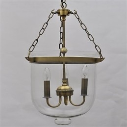 Lustre de vidro estilo sino de templo vintage americano