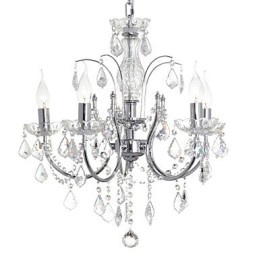 Lustre de cristal cromado clássico tradicional em metal