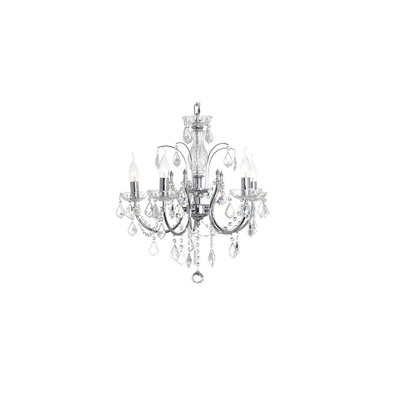 Lustre de cristal cromado clássico tradicional em metal