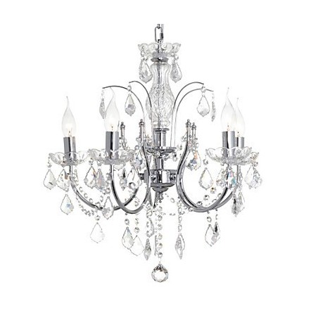 Lustre de cristal cromado clássico tradicional em metal Lustre de cristal cromado clássico tradicional em metal