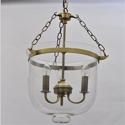 Lustre de vidro estilo sino de templo vintage americano