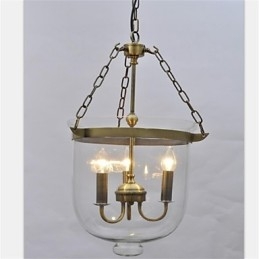 Lustre de vidro estilo sino de templo vintage americano