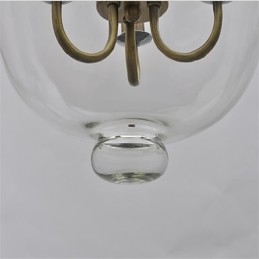 Lustre de vidro estilo sino de templo vintage americano