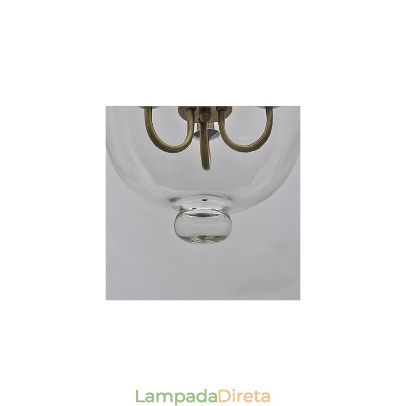 Lustre de vidro estilo sino de templo vintage americano