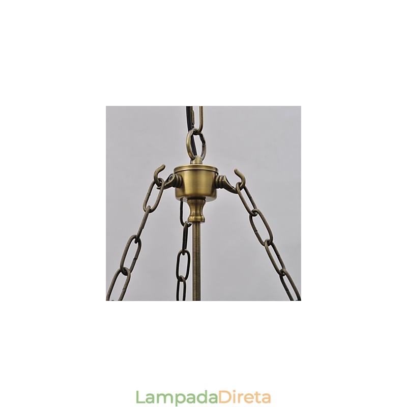 Lustre de vidro estilo sino de templo vintage americano
