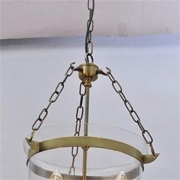 Lustre de vidro estilo sino de templo vintage americano