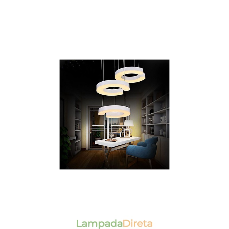 Lustre de acrílico tipo C Three Chandelier
