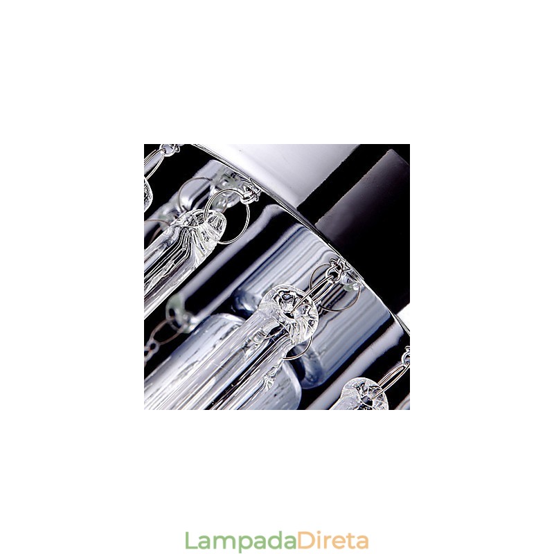 Pendente moderno de 3 luzes com haste de vidro