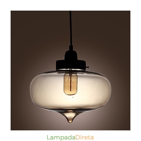 Luminária pendente de vidro transparente com design de bolha marrom Luminária pendente de vidro transparente com design de bolha marrom