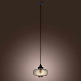 Luminária pendente de vidro transparente com design de bolha marrom