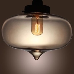 Luminária pendente de vidro transparente com design de bolha marrom