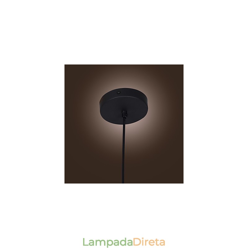 Luminária pendente de vidro transparente com design de bolha marrom