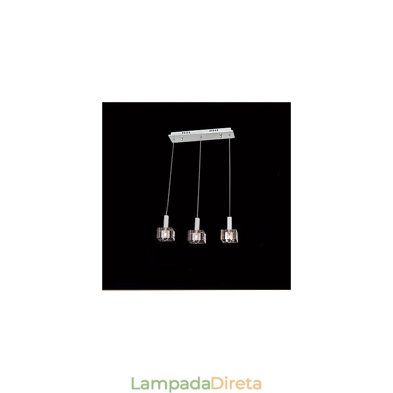 Luminária pendente de cristal três