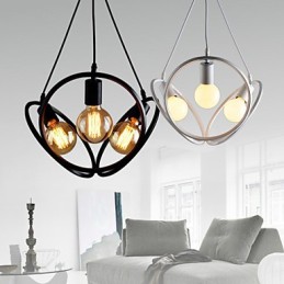 3 Luzes Lustre Pendente Tradicional Clássico Retro Metal