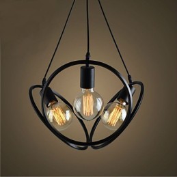 3 Luzes Lustre Pendente Tradicional Clássico Retro Metal