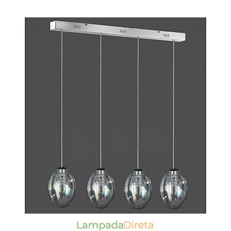 Luminária pendente moderna contemporânea tradicional clássica de metal cromado Luminária pendente moderna contemporânea tradicional clássica de metal cromado