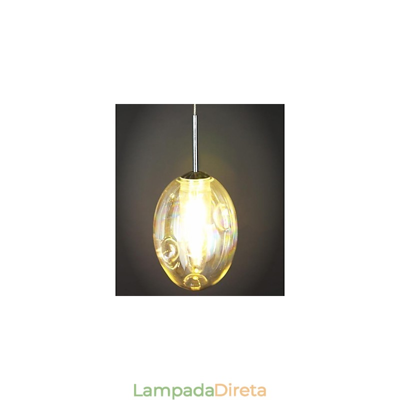 Luminária pendente moderna contemporânea tradicional clássica de metal cromado