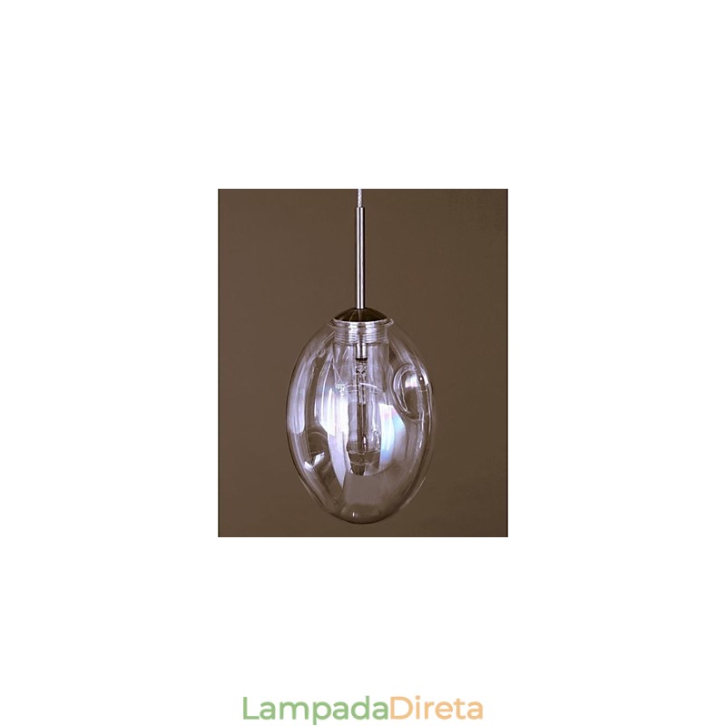 Luminária pendente moderna contemporânea tradicional clássica de metal cromado