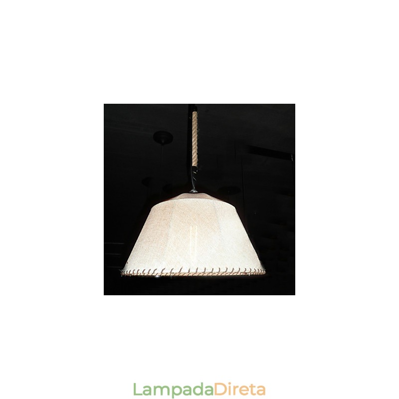 Pendente de luz retrô estilo norte-americano com abajur de tecido