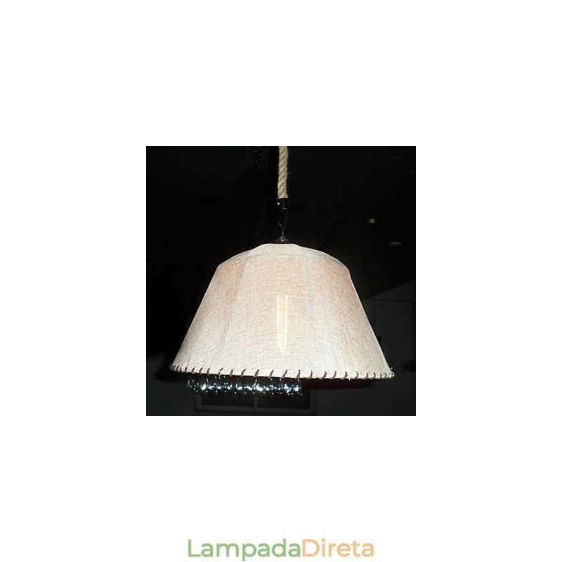 Pendente de luz retrô estilo norte-americano com abajur de tecido