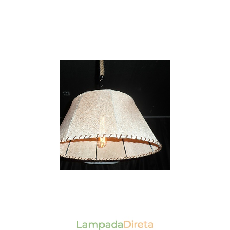 Pendente de luz retrô estilo norte-americano com abajur de tecido