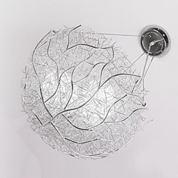 Luminária pendente moderna contemporânea em metal prateado