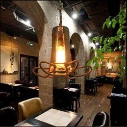 Lustre de ferro forjado retrô de cânhamo industrial rural tipo norte-americano