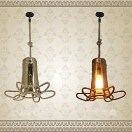 Lustre de ferro forjado retrô de cânhamo industrial rural tipo norte-americano