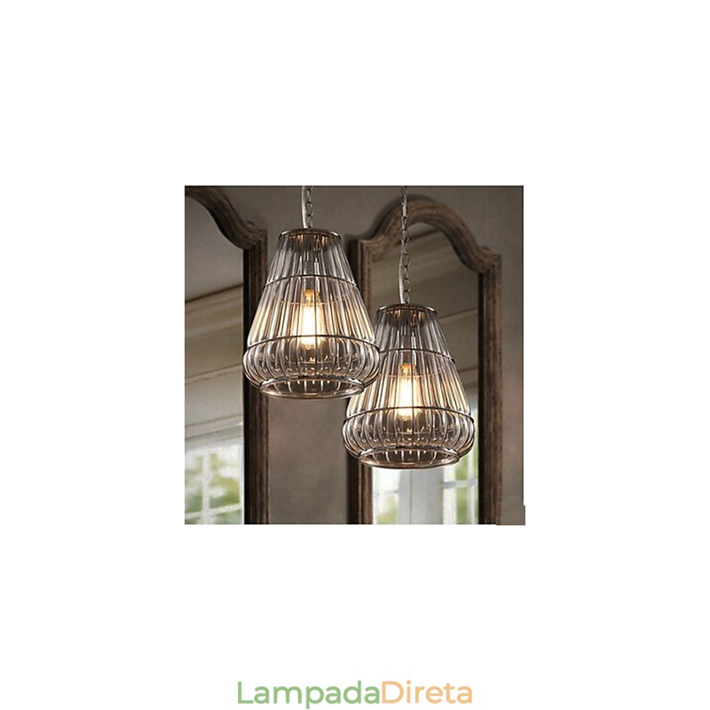 Luminária pendente de vidro estilo americano Industrial Wind Café