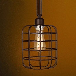 Luminária pendente de metal com pintura estilo retrô mini