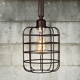 Luminária pendente de metal com pintura estilo retrô mini