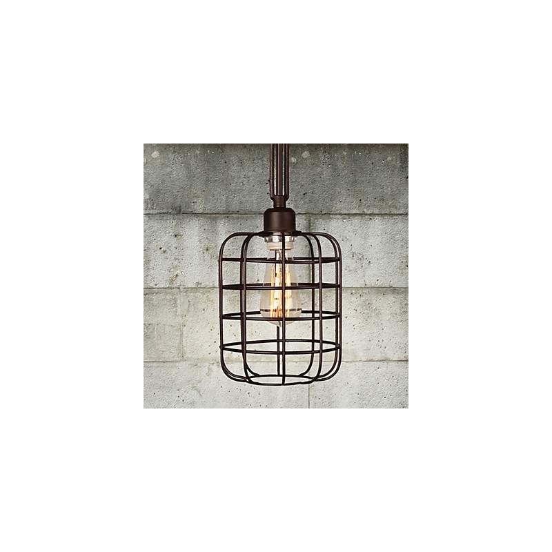 Luminária pendente de metal com pintura estilo retrô mini