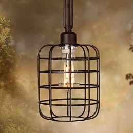 Luminária pendente de metal com pintura estilo retrô mini