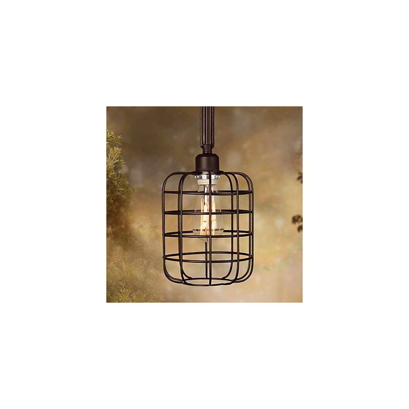Luminária pendente de metal com pintura estilo retrô mini