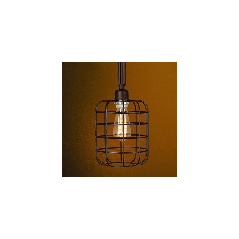 Luminária pendente de metal com pintura estilo retrô mini