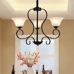 Lustre retrô de 3 luzes Country Metal